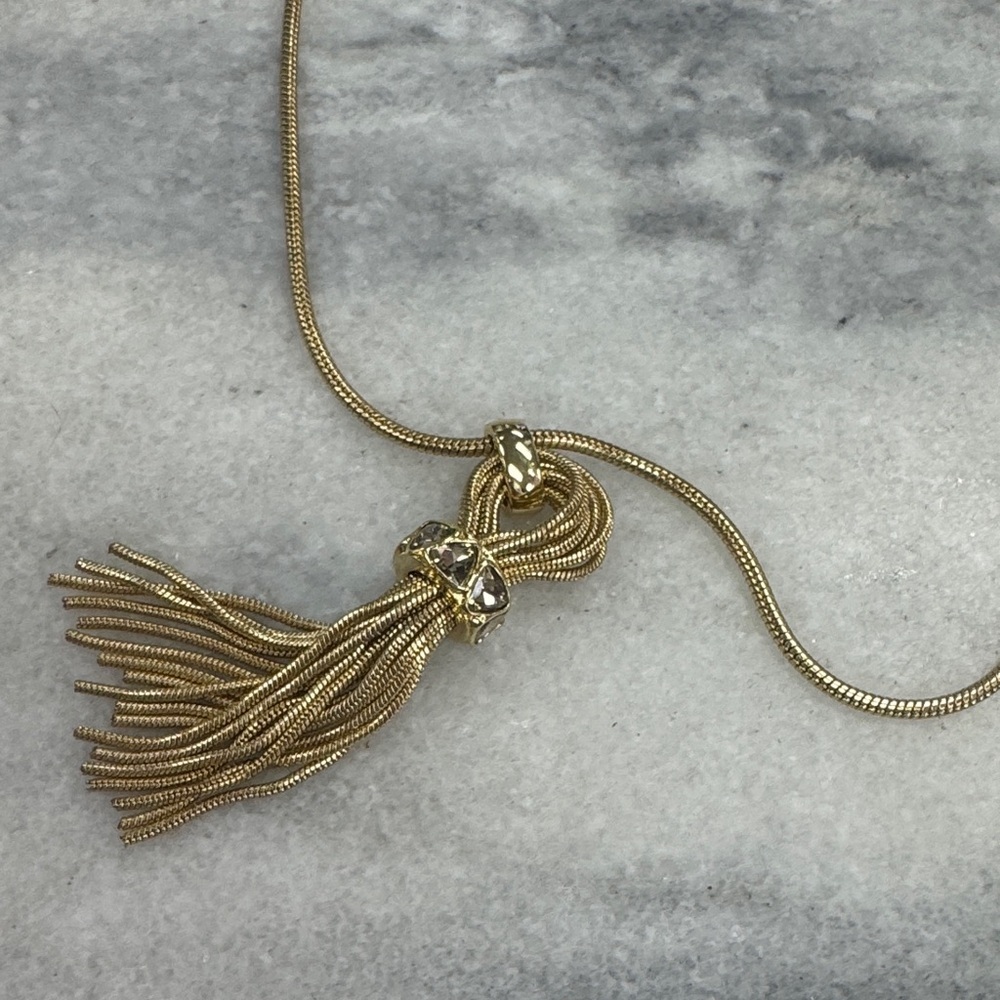 Talbots Gold Tassel Necklace - Picture 2 of 2